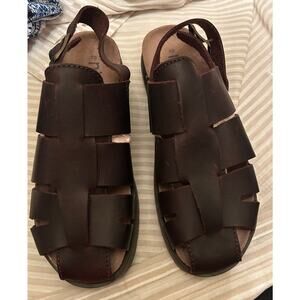 Nicole Brown Leather Fisherman Sandals Women's Size 10